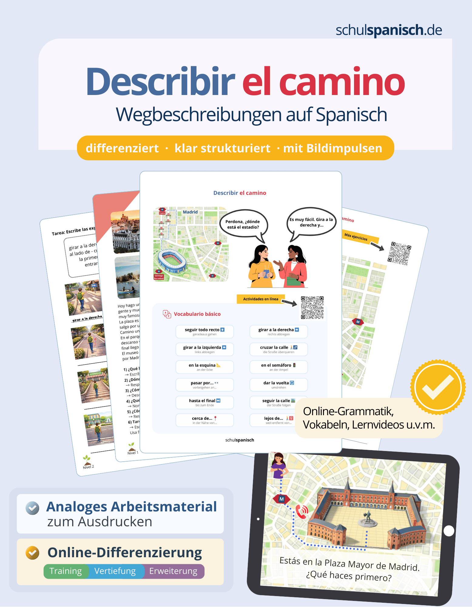 Komplette Unterrichtseinheit – Wegbeschreibungen auf Spanisch